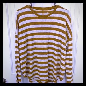 Aerie mustard and cream top